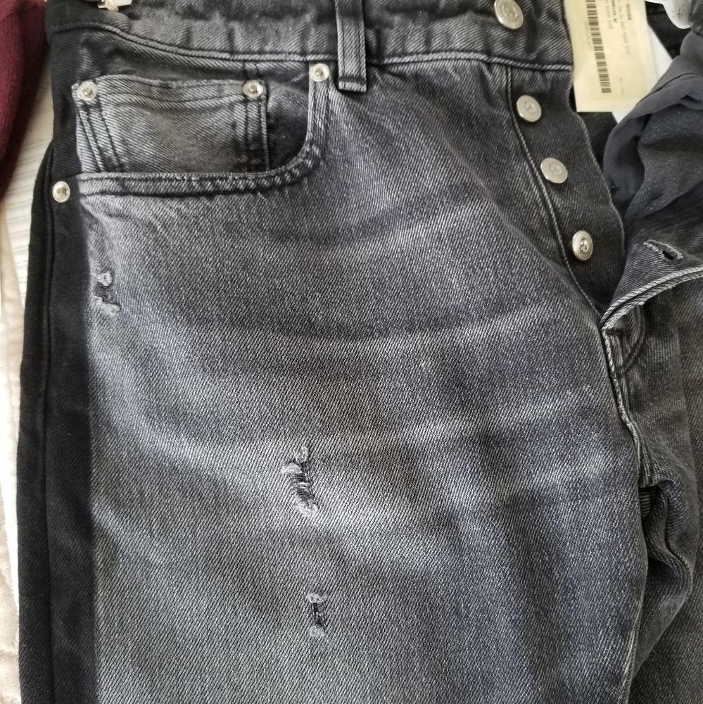 Golden Goose Jolly Distressed Carrot Fit Jeans Black Gray Size 27 - Picture 6 of 15